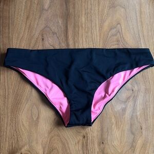 PINK Victoria's Secret Black and Pink Bikini Bottom
